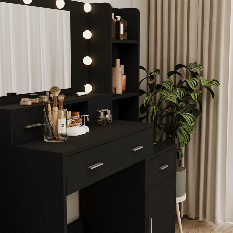 Mirror Dressing Table with Drawers and Storage Cabinet for Easy Maintenance