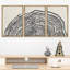 Duotone, bois noir, anneau, souche, neutre, art mural encadré sur toile, 3 pièces, reproduction d'art-1383408413-1383408412