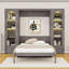 Lit plateforme Murphy avec tablette, armoires, tiroirs et DEL