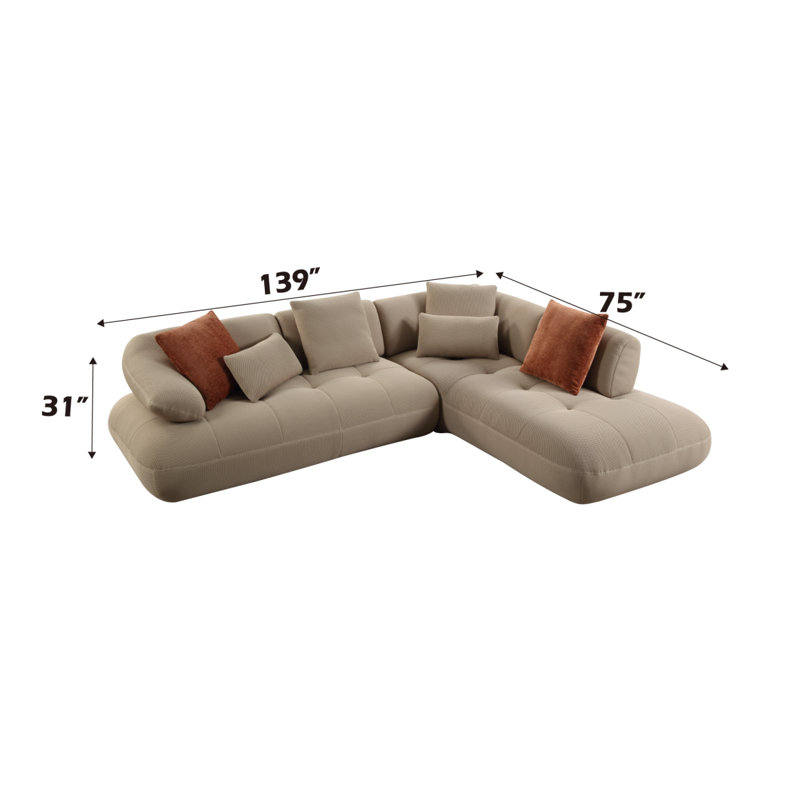 Canapé modulaire avec repose-pieds Carrick BEIGE SANDWICH