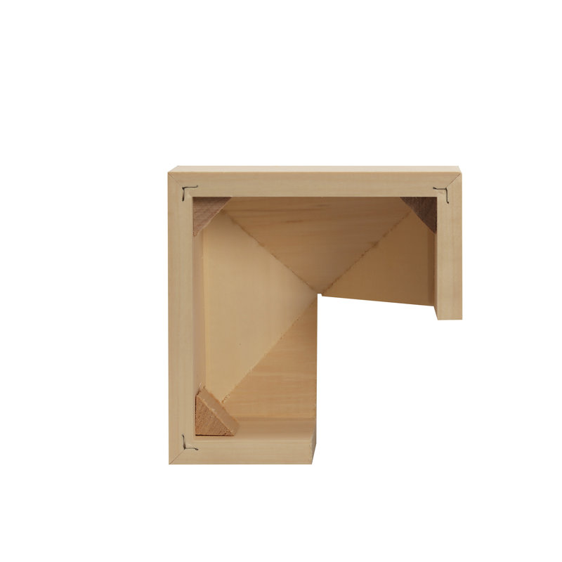 Unfinished White Hardwood Medium Inside Crown Connector Block Moulding