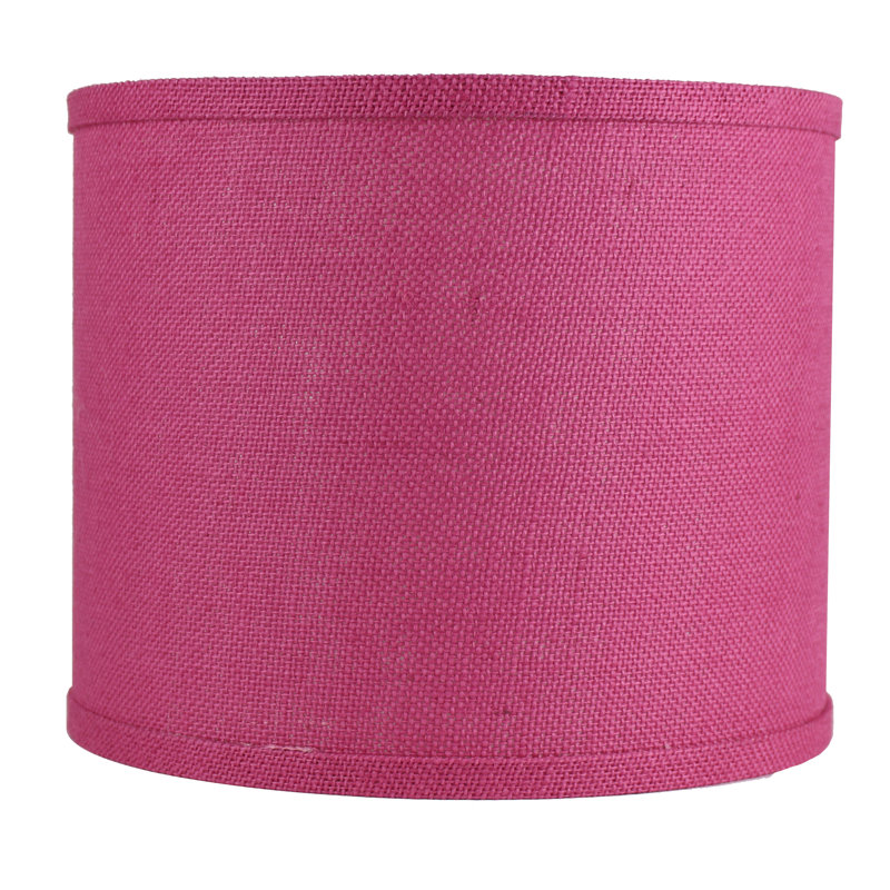 Ganya Burlap Drum Lamp Shade, Fuchsia, 10" H x 12" W x 12" D