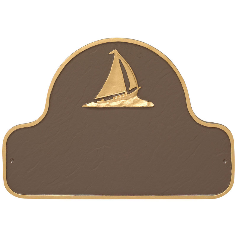 Plaque d'adresse voilier voilier, Sable / or