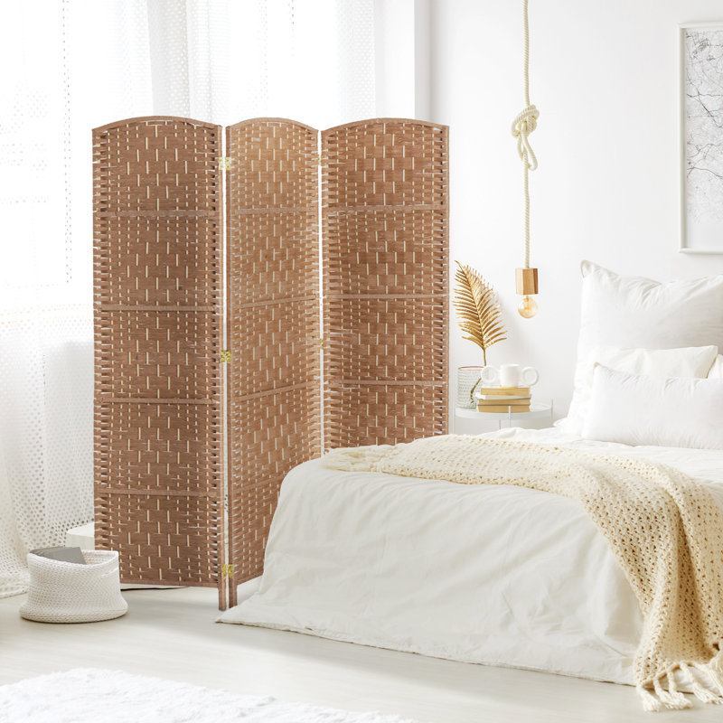 Natural Wicker Weave 6' Tall 3 Panel Room Divider