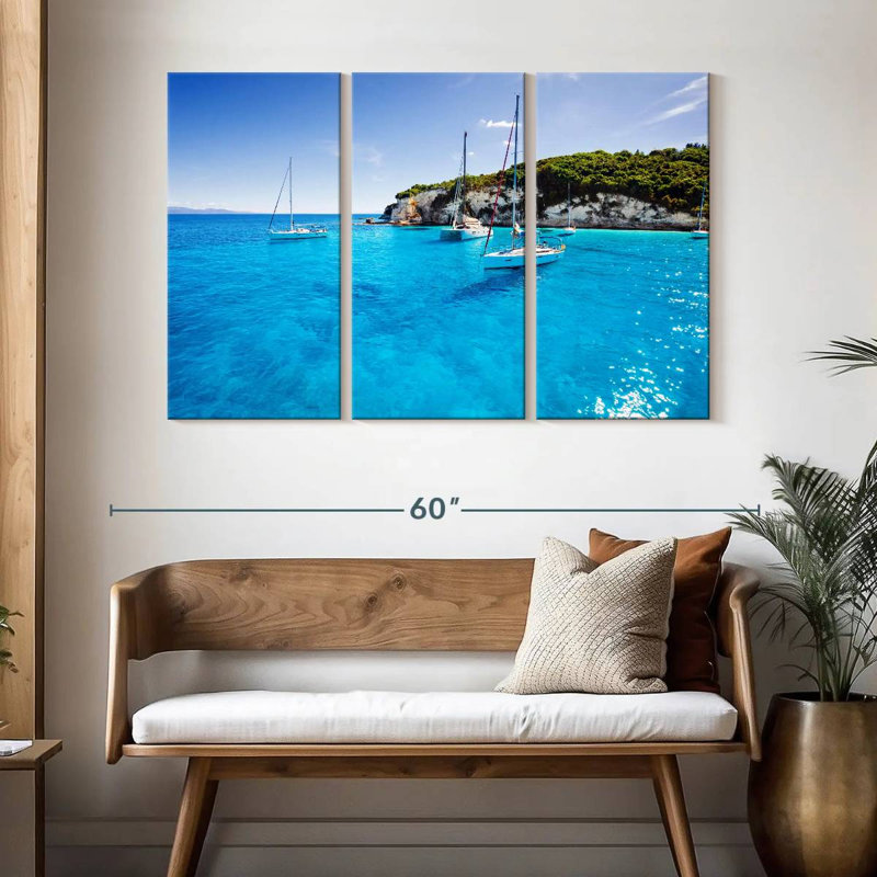 Mehar voiliers à l'île de Paxos, H 32 po x l 50 po