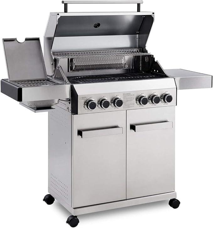 COSMOGRILL 4 - Burner Freestanding 55000 BTU BTU Gas Grill with Side Burner and Cabinet
