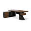 Bureau brun clair + bois massif rectangulaire noir + bureaux en fer-108304476-108304474