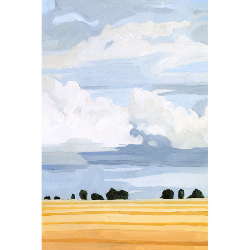 «Pale Cloudscape II», peinture sur toile, H 12 po x l 8 po