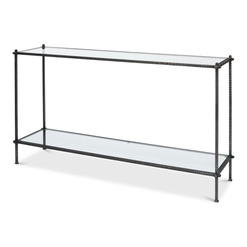 Hand Chased 60'' W Glass Console Table