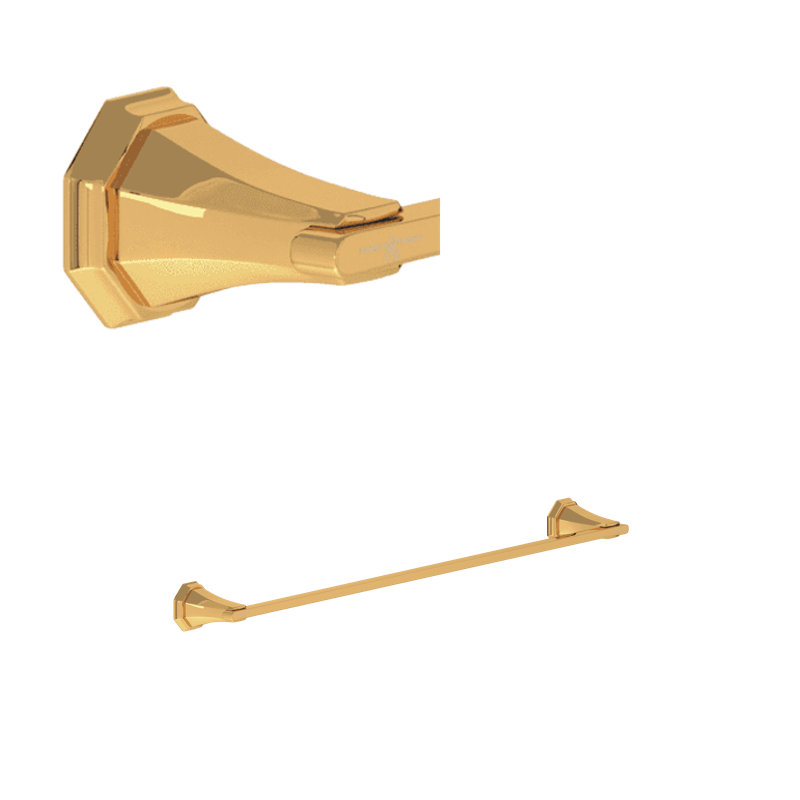 Deco 24" Towel Bar, English Gold, 2.38" H x 30" L x 3" D