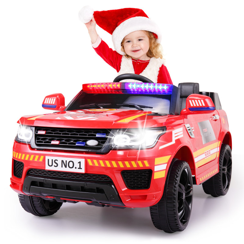 Red 12V Kids Ride-On SUV with Remote Control and Siren