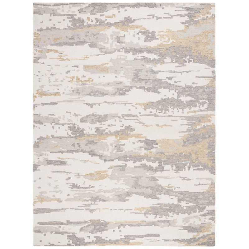 Abstract Hand Tufted Wool Abstract Rug, Rectangle 9' x 12'