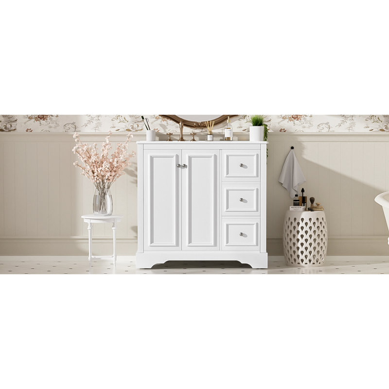 Elegant Storage Solutions With Solid Wood Structure For Transitional Bathrooms