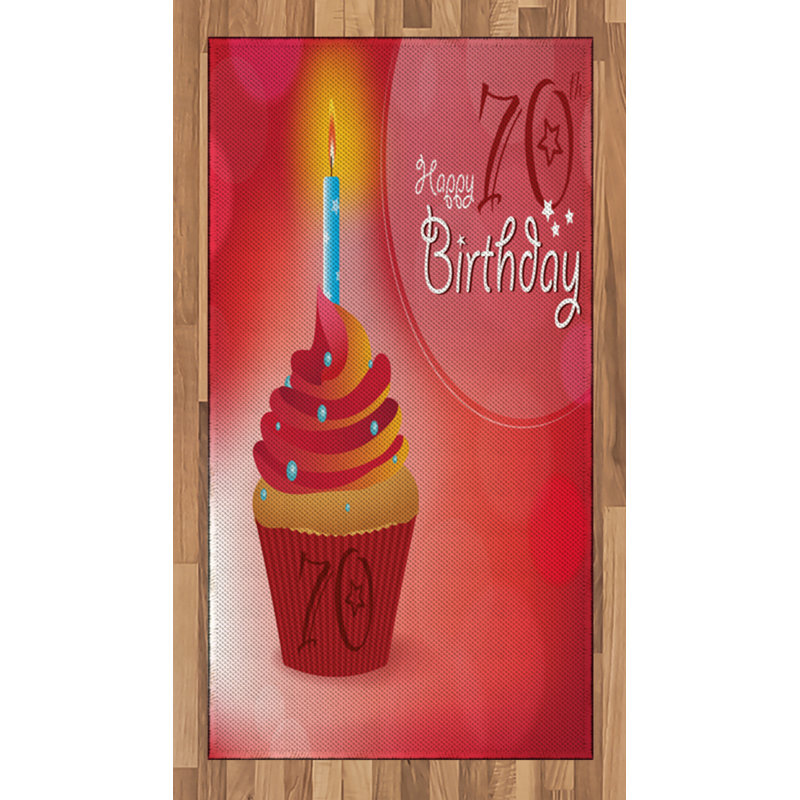 Tapis de zone rouge anniversaire 70th, Rectangle 2 pi 7 po x 5 pi