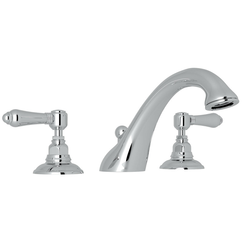 Robinet de baignoire romaine à deux poignées en métal Viaggio®, Chrome poli, Poignée levier