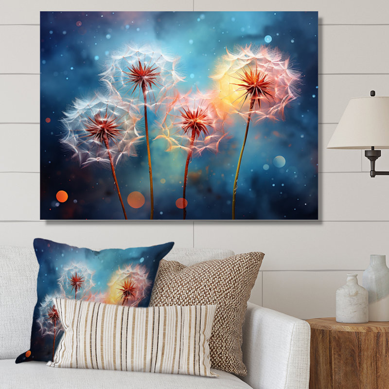 Dandelion Morning Moments I - Floral Wall Art Prints, H 34 po x l 44 po x P 1,5 po, Toile tendue