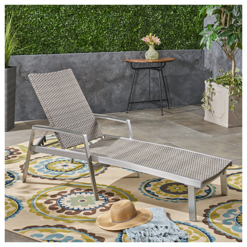 Chaise longue d'extérieur en aluminium Oxton