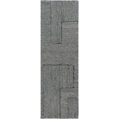 Peeta Geometric Hand-Tufted Wool Black/Ivory Area Rug