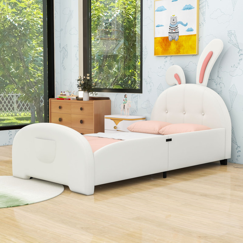 Axeton Upholstered Bed, White
