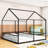 Twin-Sized Metal House Platform Bed With Dual Bed Design And Safety Guardrails-767397619