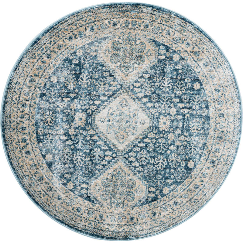 Tapis bleu marine Alabama, Rond 3 pi 11 po