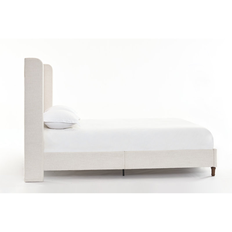 Élégant très grand lit avec tête de lit tapissier somptueuse de 54 po - structure en métal, décoration de chambre à coucher, sommier requis, styles d'assemblage facile