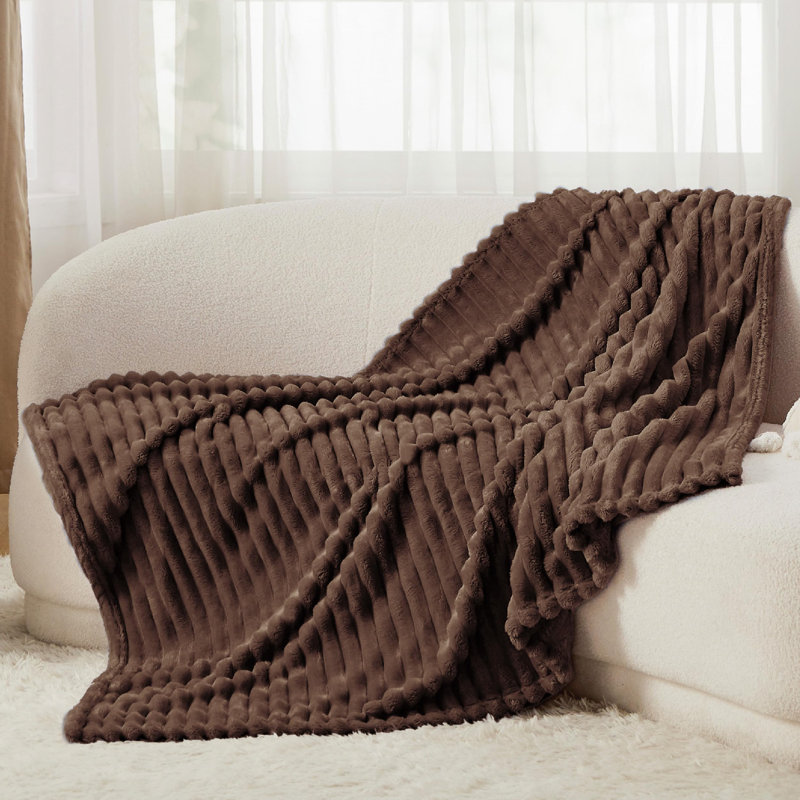 Bedsure Twin/Twin XL Flannel Fleece Blanket for Girls, 300 GSM Soft and Cozy Blanket for Dorm & Home Decor, Fondue Fudge, All-Season Gift