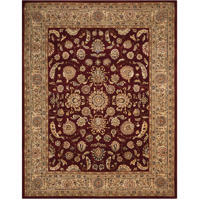 Barris Oriental Hand-Tufted Wool Ruby Area Rug