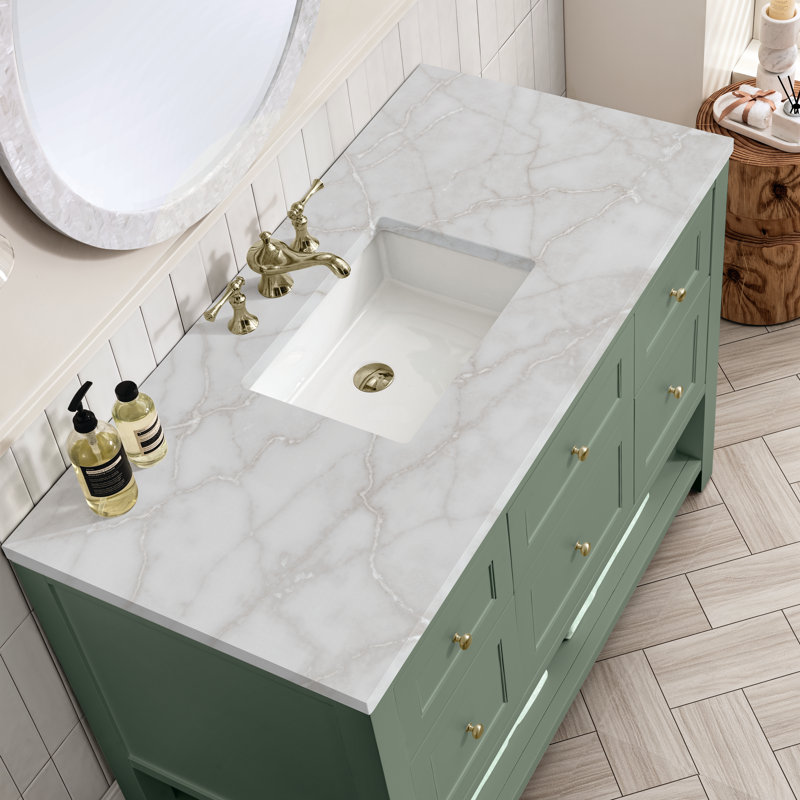 Breckenridge 48'' W Single Vanity, Smokey Celadon, Victorian Silver