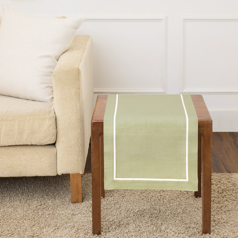 100% Pure Linen Table Runner -kensington, 72" x 14", Sage