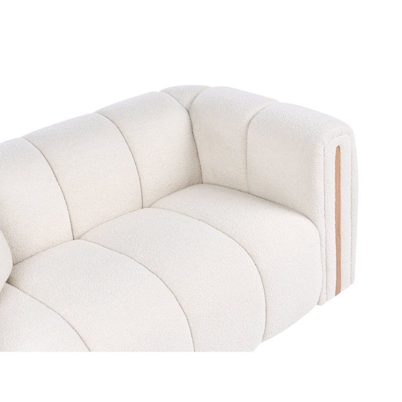 2 Seater Boucle Sofa, White, Boucle