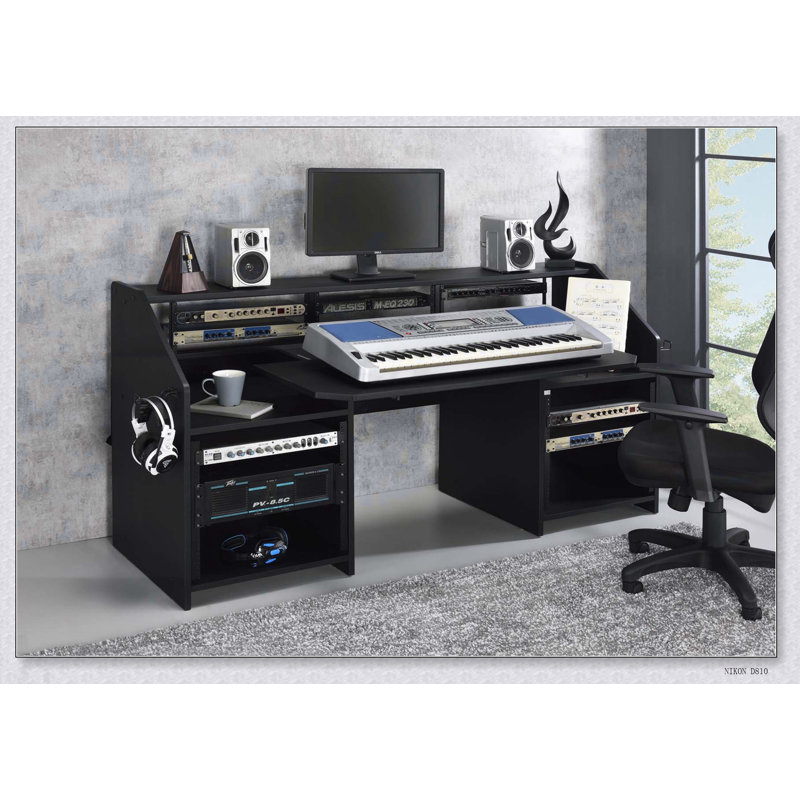 Bureau de musique rectangulaire avec 2 compartiments ouverts pour les fabricants de pointe, espace de travail spacieux et durable