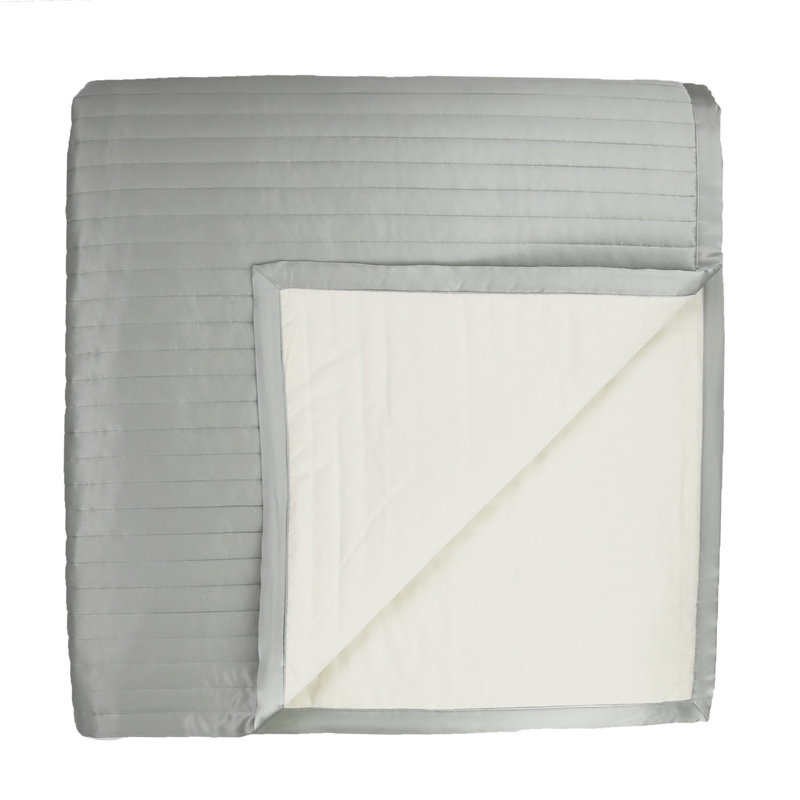 Charmeuse Channel Quilt Coverlet, King Coverlet, Frost