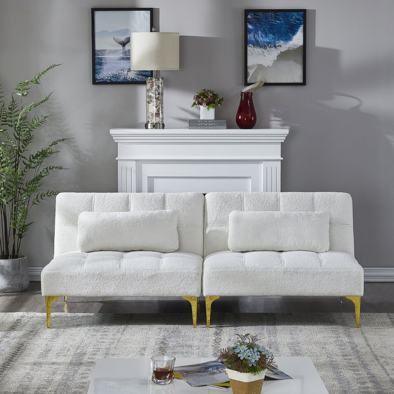 Tissu convertible futon avec pieds en métal