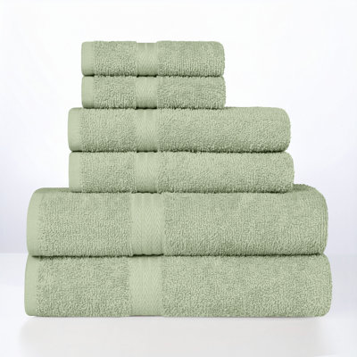 100% Cotton Lightweight Quick-Drying Absorbent 6-Piece Towel Set