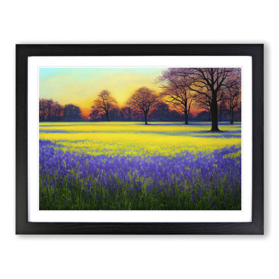 Inspiring Bluebell Field Sunrise - Framed Print