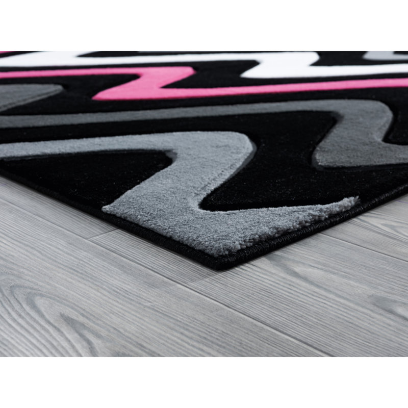 Tapis rose Childersburg, Rectangle 2 pi 7 po x 4 pi 2 po