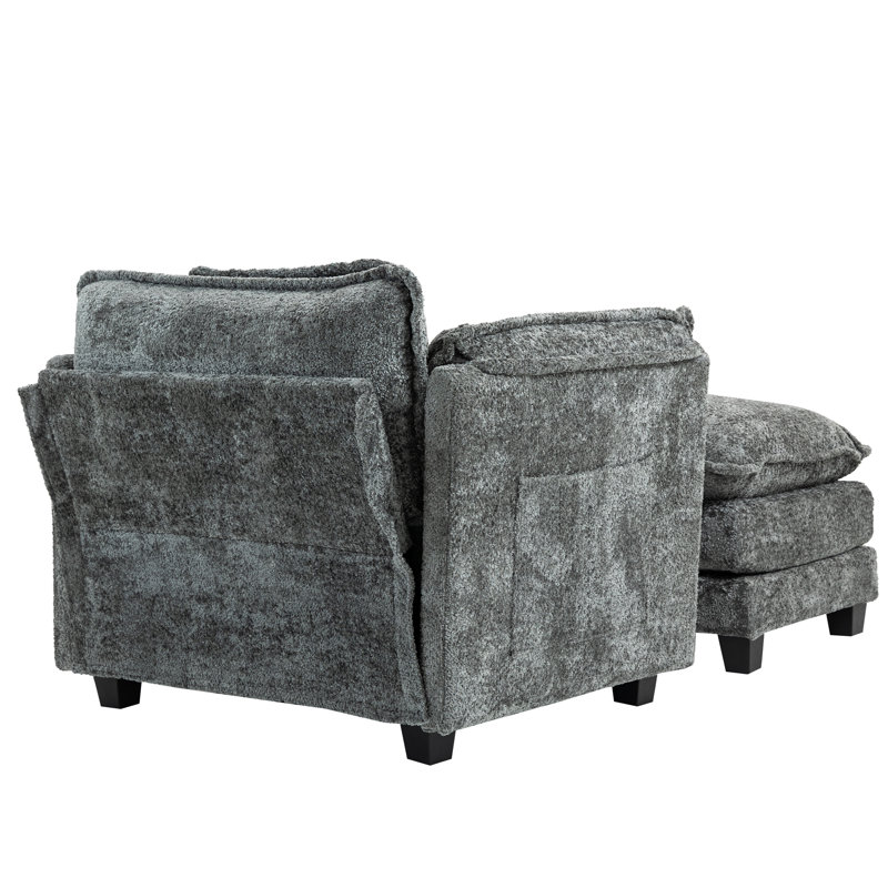 Canapé surdimensionné de 55,32 x 39,76 po pour l'intérieur, Gris foncé