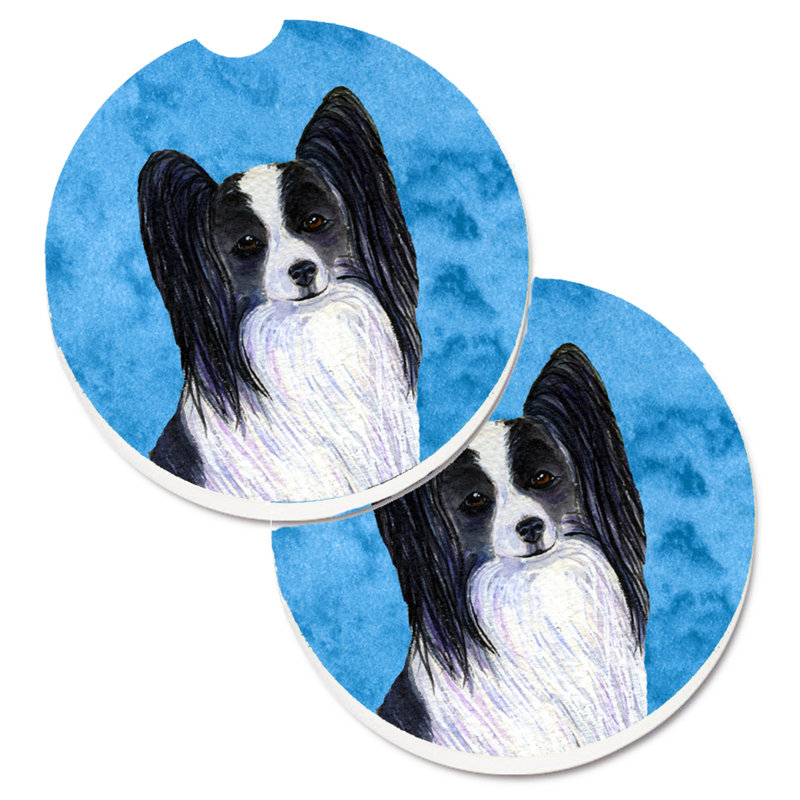 Sous-verre barbu collie voiture, Papillon