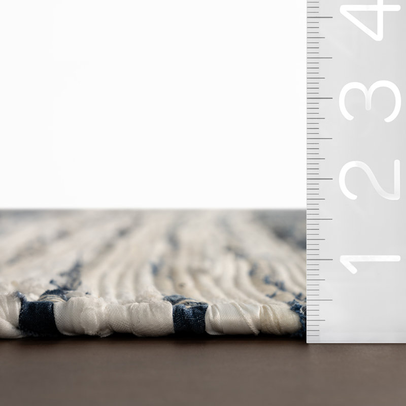 Diora Denim Bohemian Striped Rug, Rectangle 7'6" x 9'6"