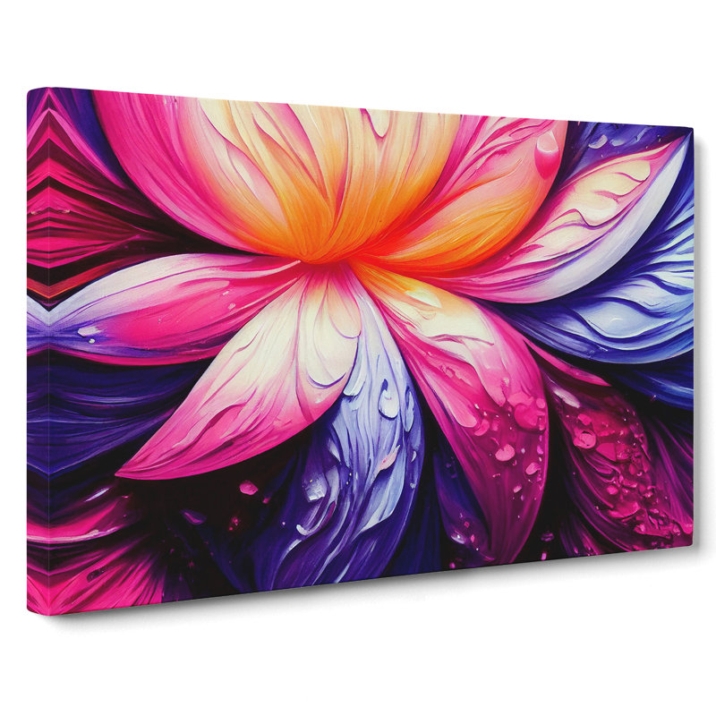 Colourful Floral Vol.6 - Wrapped Canvas Print, 50cm H x 76cm W x 3cm D