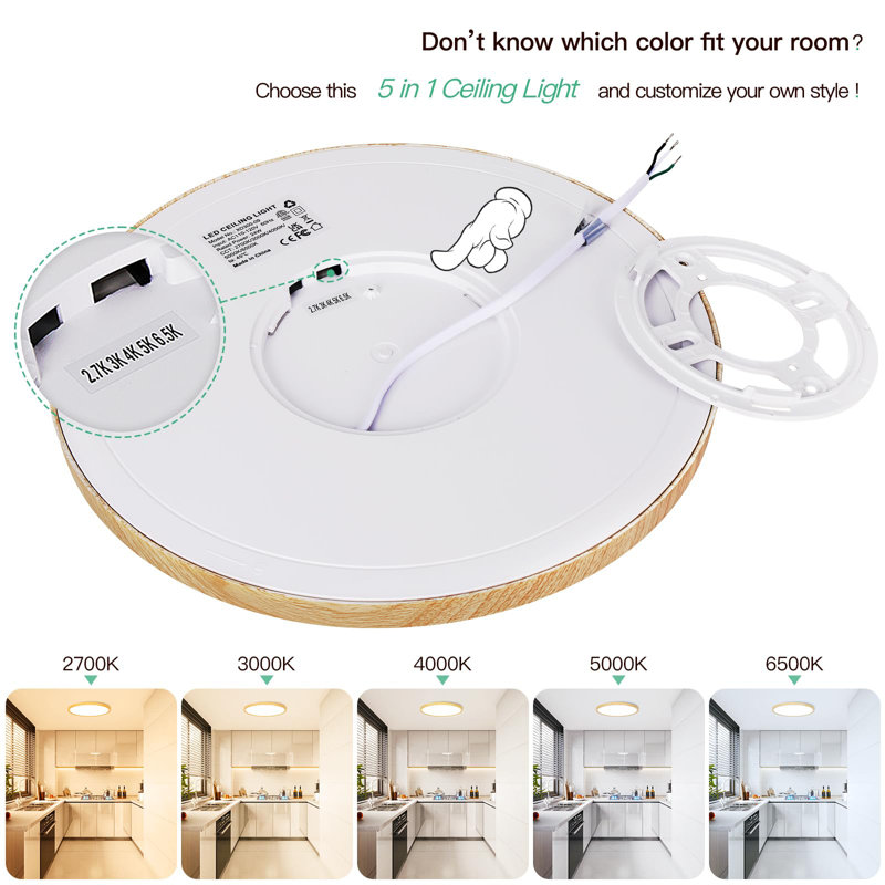 Brightever 2 Pack LED Flush Mount Ceiling Light Fixture, 12 Inch 24W, Super Slim 0.67 Inch 3200LM LED Ceiling Lights