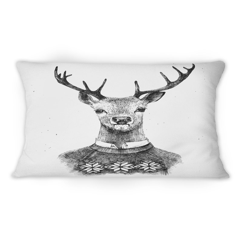 Coussin décoratif cerf dans un chandail tricoté - Cabin & Lodge
