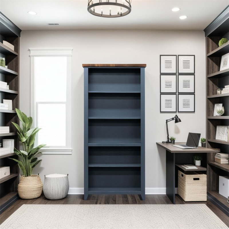 Columbia Bookcase, (5 Shelves) 72"H x 32"W x 10"D, Blue