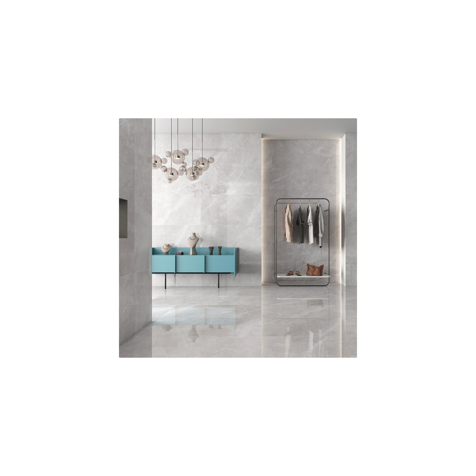 Magi 12" x 24" Polished, Perla, Marble Look
