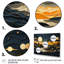 «Yellow and Black Mountains River Serenity III - Mountains River Multipanel», ensemble d'art mural