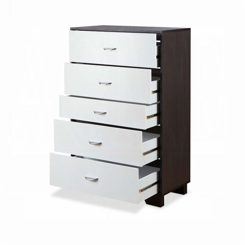 Commode moderne à 5 tiroirs avec rangement spacieux et design élégant, parfaite pour les chambres organisées et les espaces de vie