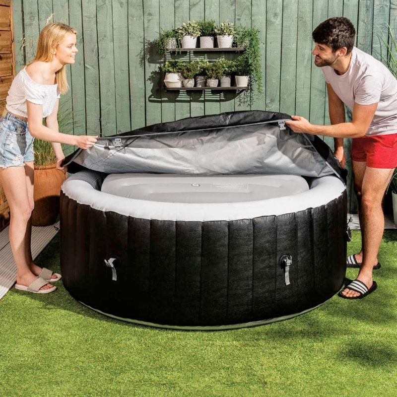 Ensemble de housse isolante pour spa 3 pièces, combinaison pour spa gonflable rond, couvercle de spa gonflable extérieur, couvercle carré, housse isolante, tapis de spa