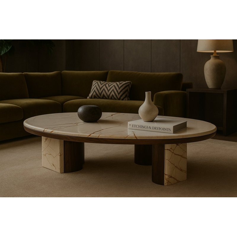 Canyon Marble Coffee Table, White