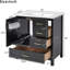 Meuble-lavabo de salle de bain 30 po, lavabo en bois massif et céramique, meuble-lavabo noir 30 po + porte à tiroirs à fermeture en douceur, finition élégante, efficacité maximale de l'espace-2072987804